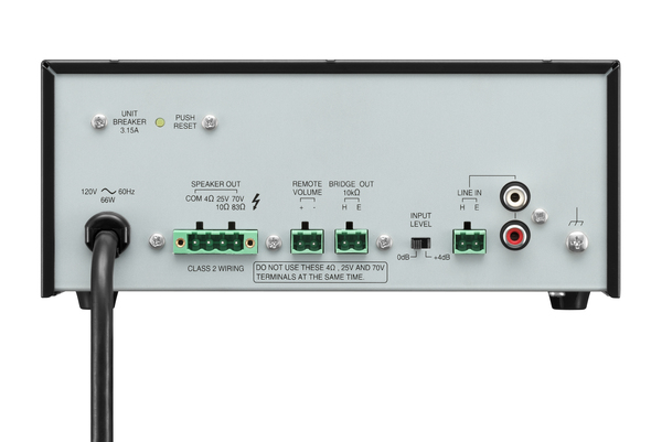 BA-235 CU POWER AMPLIFIER- 35W- LINE INPUT. REMOTE VOLUME- BLACK.